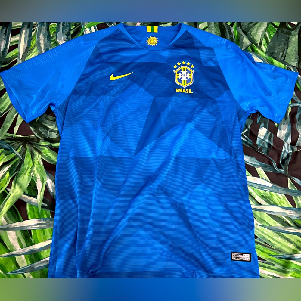 Nike Brasil 2018 Away Jersey Brazil Football Jersey Fan Edition Blue XL